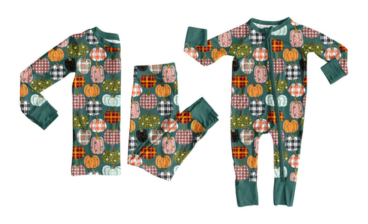 ( Moq 5 Each Style ) Baby Girl Toddler Pumpkins Sibling Romper Set