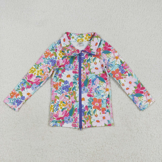Baby Girl Long Sleeves Flower Pockets Zipper Yoga Active Cardigan Tops RTS
