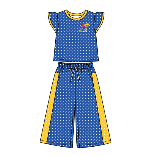 ( Moq 5 ) Baby Girls Kids Short Sleeves Shirt Pants Team Set Clothes