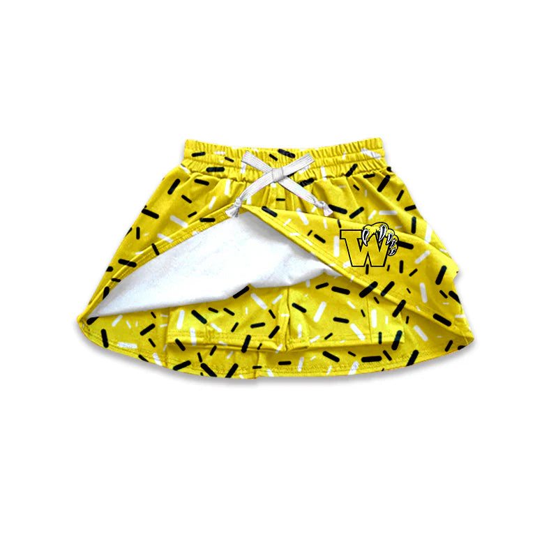 ( Moq 5 each style ) Baby Boy Girl W Team Sibling Yellow Drips Dress Shirt Shorts Pants 7.5