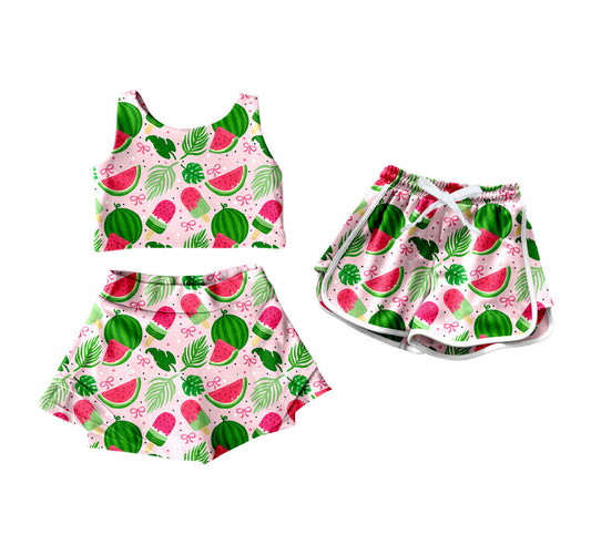 ( Moq 5 Each Style ) Baby Girl Sleeveless Watermelon Sibling Shorts Set 4.16