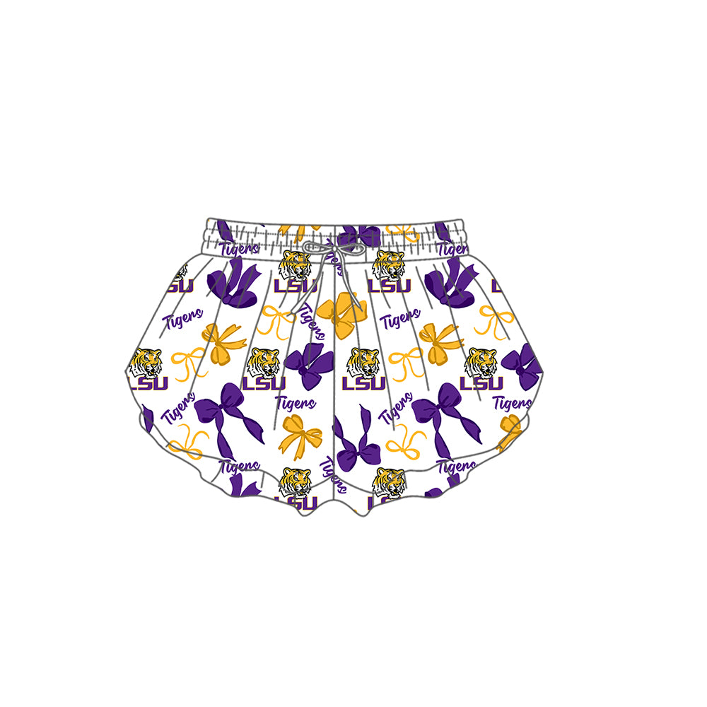 ( Moq 5 Each Style ) Baby Girls Kids Tigers Bows Sibling Team Shorts Dresses Set