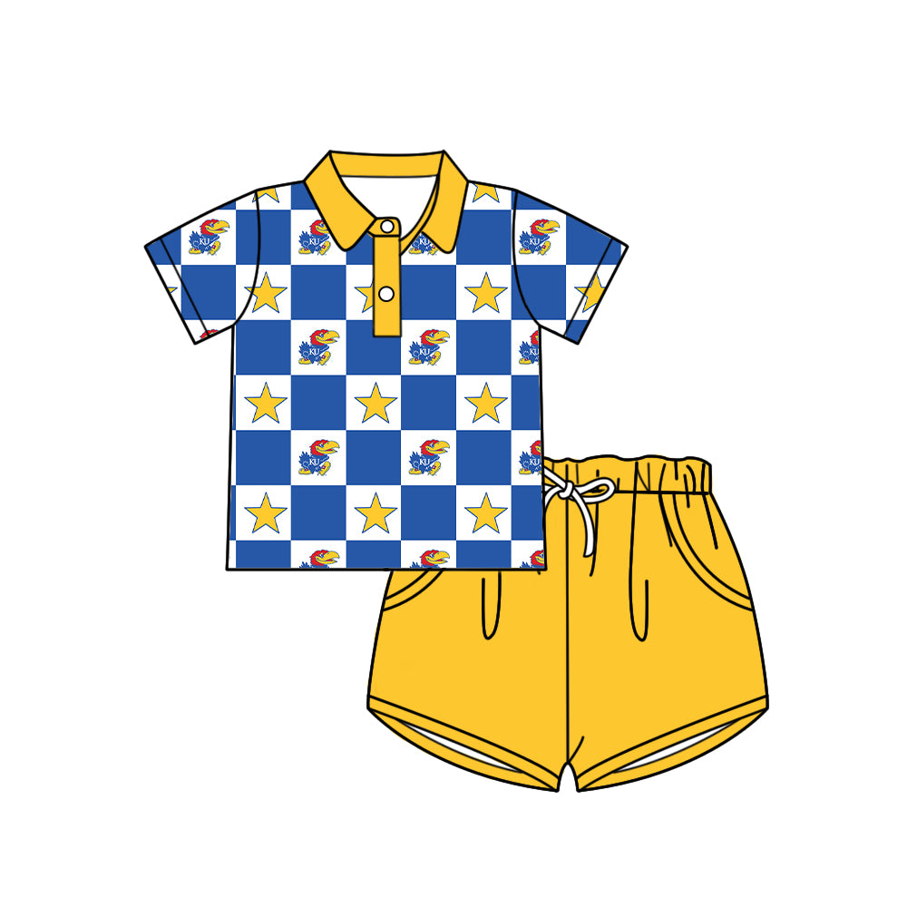 ( Moq 5 Each Style ) Baby Boys Girls Toddler Bows Blue Plaid Team Sibling Shorts Dress Sets Clothes