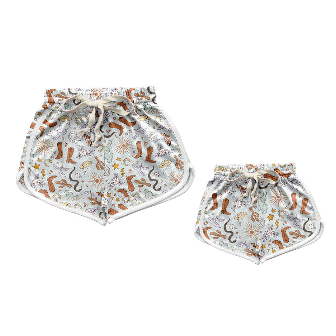 Baby Girl Adult Women Western Boots Sibling Bottoms Shorts ( Moq 5 Each Style ) 3.1