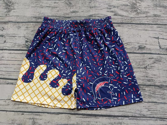 Baby Boy Adult Men Team Family Blue Shorts Bottoms ( Moq 5 )