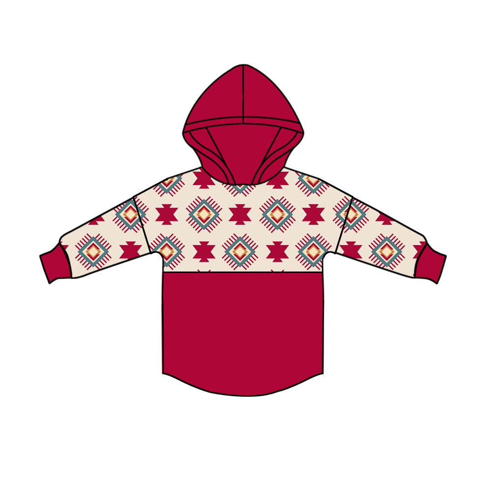 Baby Kids Long Sleeves Western Aztec Hoodie Shirt