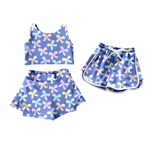 ( Moq 5 Each Style ) Baby Girl Toddler Sleeveless Bows Set Shorts Sibling Clothes 4.24