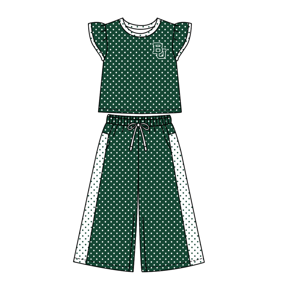 ( Moq 5 ) Baby Girls Kids Short Sleeves Shirt Pants Team Set Clothes