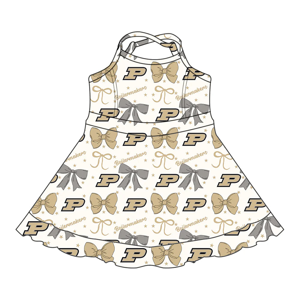 ( Moq 5 each style ) Baby Girl Toddler P Team Bows Sibling Dress Set 6.27