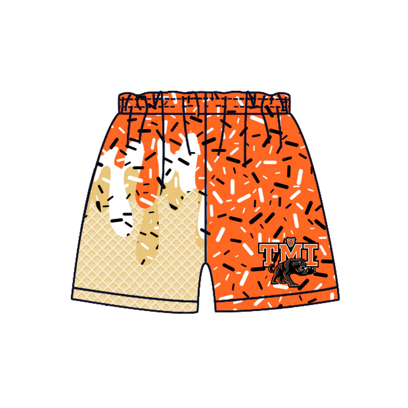 ( Moq 5 each style ) Baby Boy Team Sibling Orange Drip Shorts Shirt 7.24