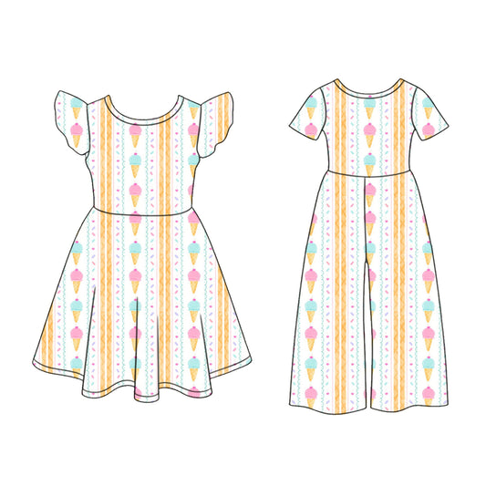 ( Moq 5 Each Style ) Sibling Baby Girls Kids Short Sleeves Dress Jumpsuit Clothes