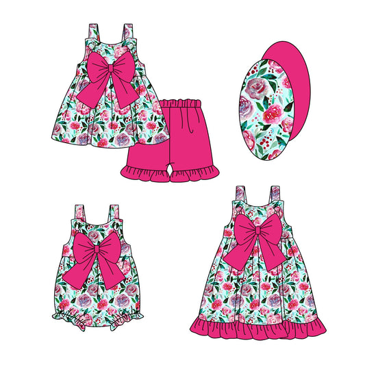 Baby Girl Flower Bows Sibling Romper Dress Set ( Moq 5 Each Style ) 1.9