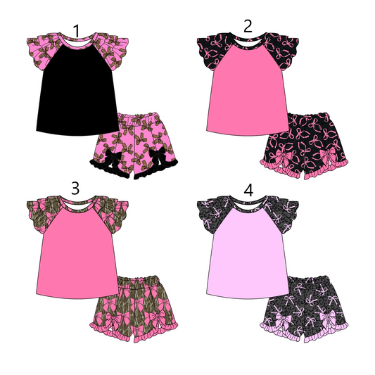 Baby Girl Short Sleeves Bows Ruffle Sibling Set ( Moq 5 Each Style ) 2.11
