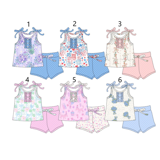 Baby Girl Straps Flower Bows Sibling Set ( Moq 5 Each Style ) 3.4
