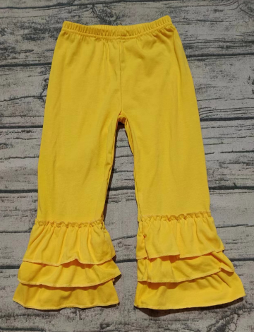 Baby Girl Yellow Cotton Ruffle Pants ( Moq 5 )