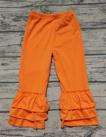 Baby Girl Orange Cotton Ruffle Pants ( Moq 5 )
