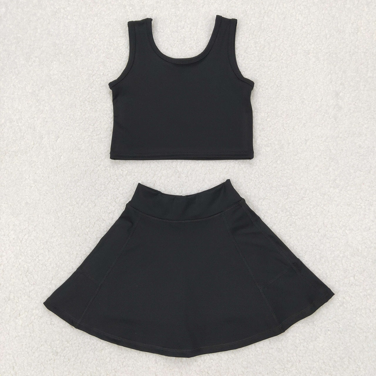 Round 2 Baby Girl Sleeveless Colorful Vest Tops Tennis Sports Skorts Yoga Clothes Set RTS