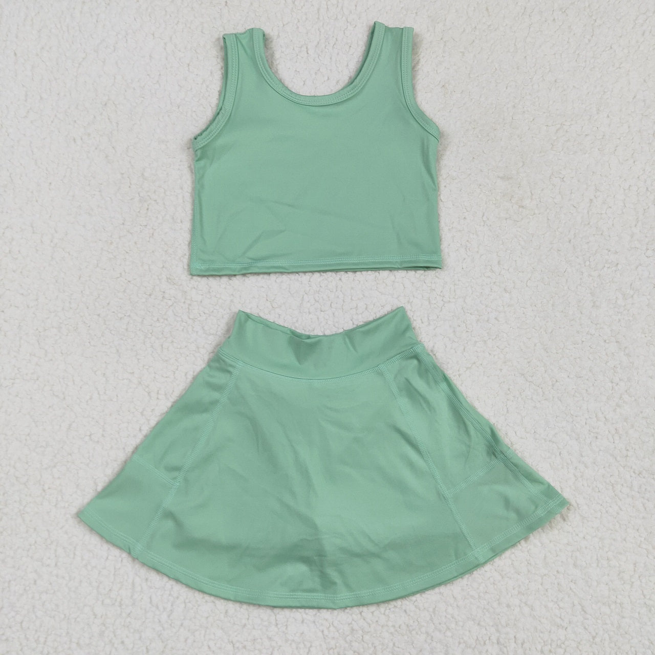 Round 2 Baby Girl Sleeveless Colorful Vest Tops Tennis Sports Skorts Yoga Clothes Set RTS