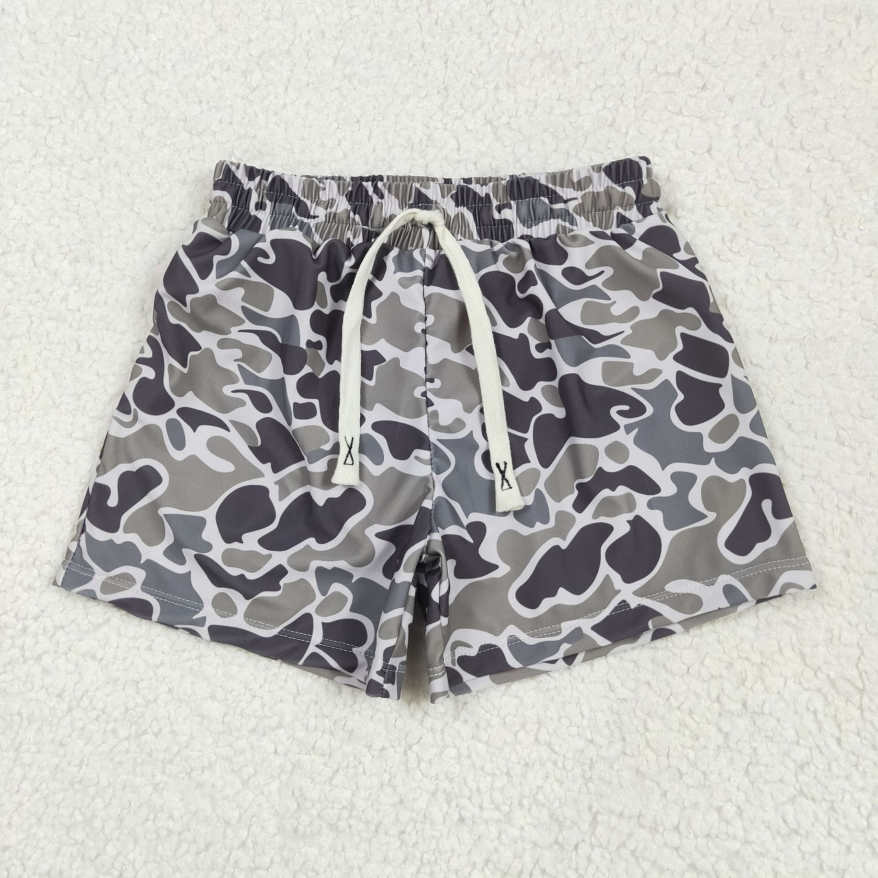 Baby Boy Girl Adult Dark Grey Camo Sibling Family Trunks Swimsuit RTS