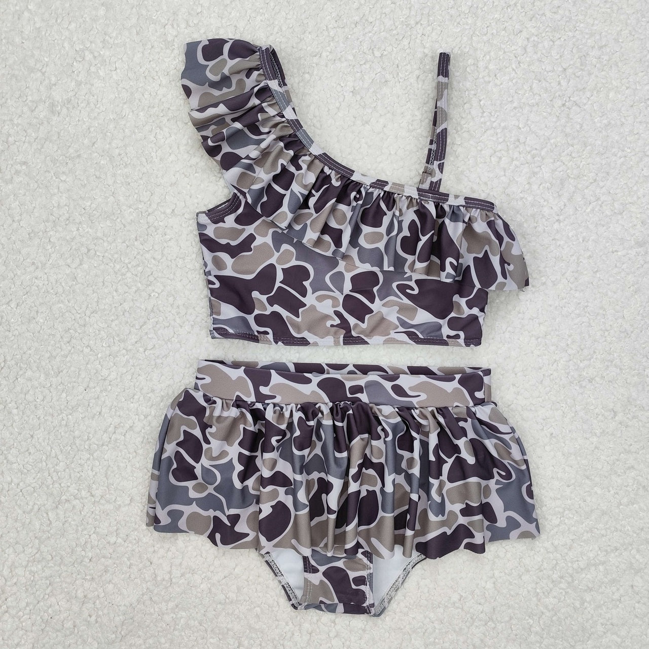 Baby Boy Girl Adult Dark Grey Camo Sibling Family Trunks Swimsuit RTS
