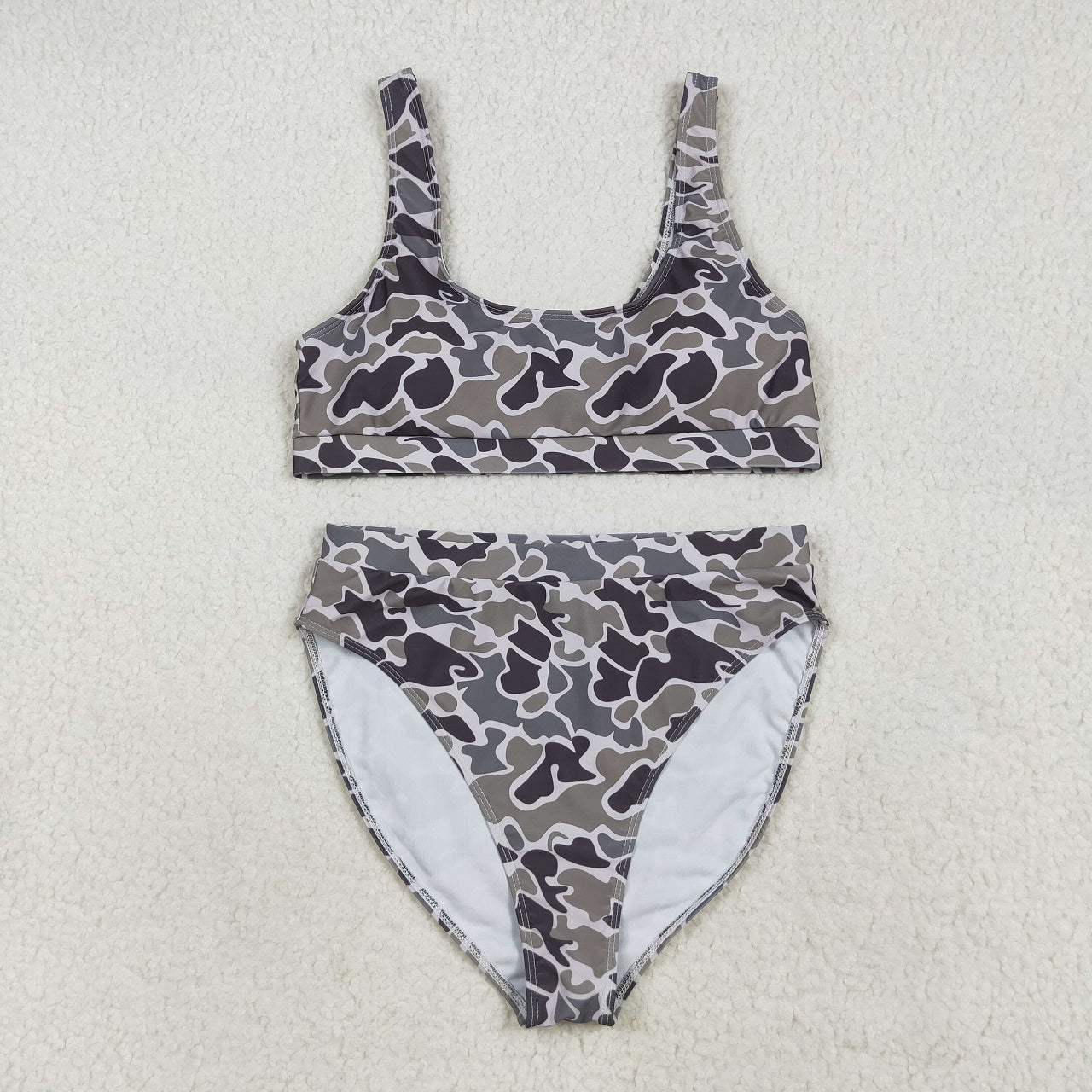 Baby Boy Girl Adult Dark Grey Camo Sibling Family Trunks Swimsuit RTS