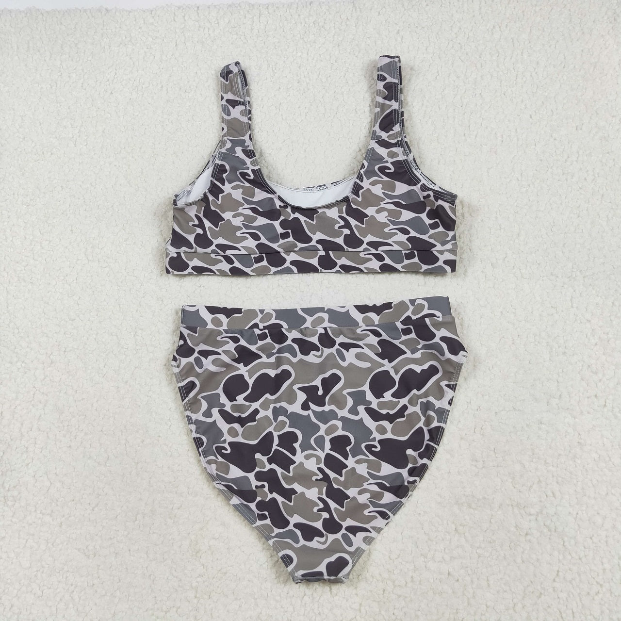 Baby Boy Girl Adult Dark Grey Camo Sibling Family Trunks Swimsuit RTS