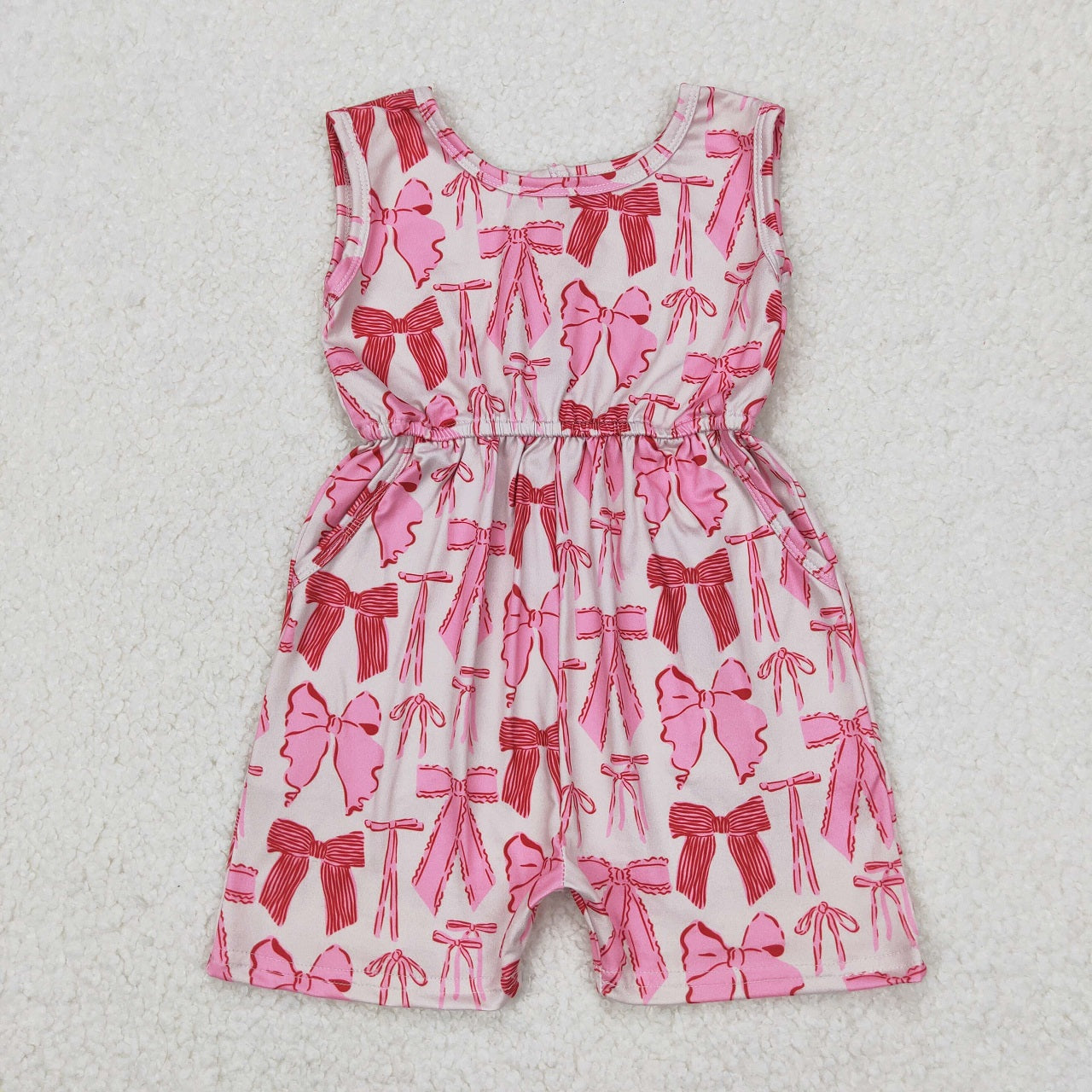 Baby Girl Adult Mommy and Me Pink Bows Pocket Lapel Buttons Shirt Shorts Sibling Pajamas Set