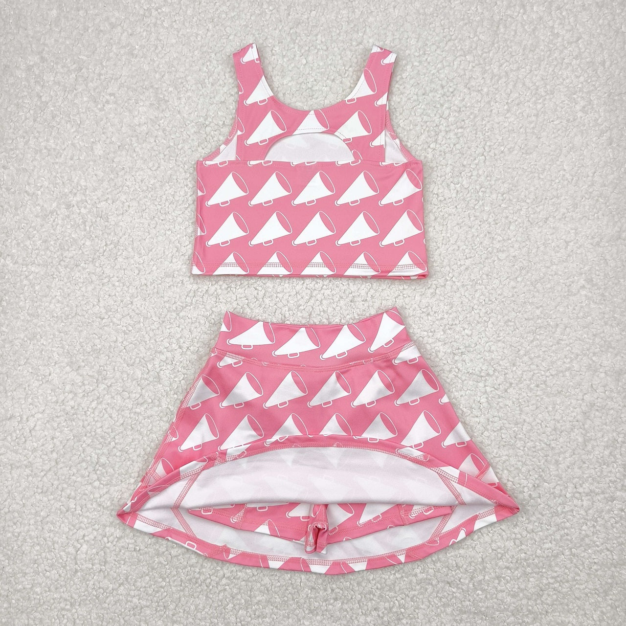 Baby Girl Toddler Cheer Bows Sleeveless Team Vest Tops Skorts Sibling Yoga Active Set RTS