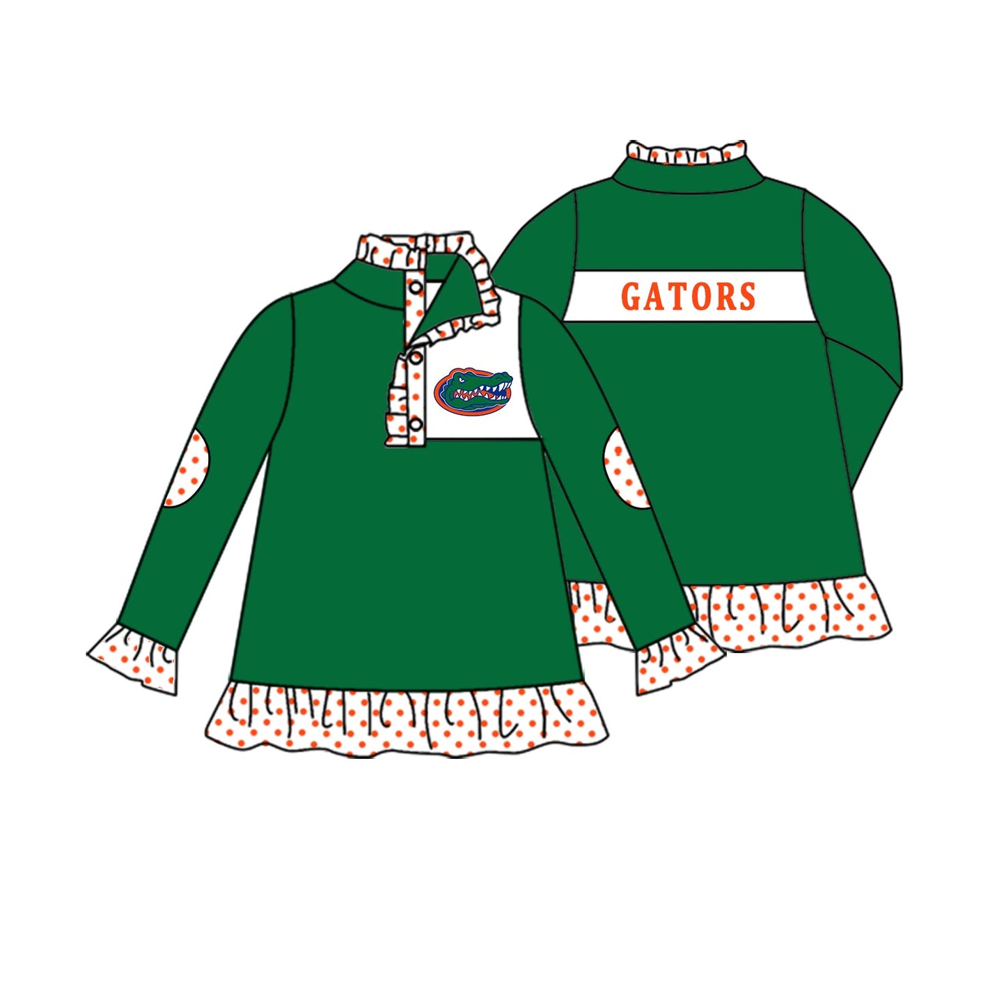 ( Moq 5 each style ) Baby Boy Girl Team Football Sibling Green Shirt Dress Set 8.19