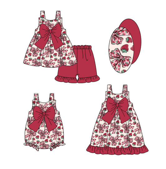Baby Girl Strawberry Bows Sibling Romper Dress Set ( Moq 5 Each Style ) 1.16