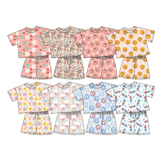 ( Moq 5 Each Style ) Baby Girl Short Sleeves Smile Flower Sibling Set 4.18