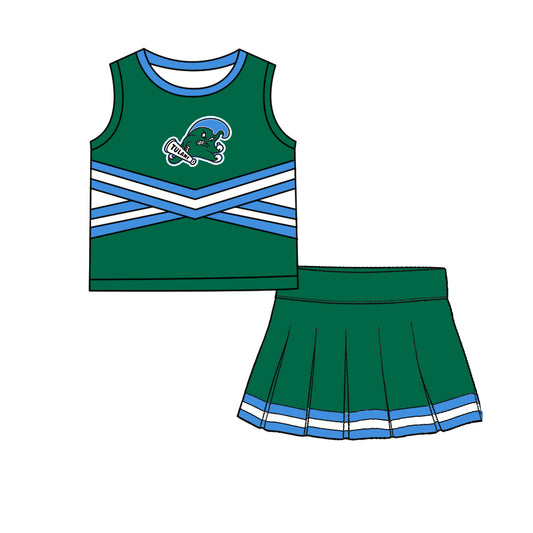 ( Moq 5 ) Baby Girls Kids Sleeveless Vest Skirt Shots Team Set Clothes