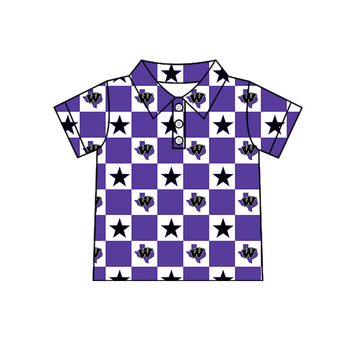 ( Moq 5 Each Style ) Baby Boys Girls Toddler Bows Team Sibling Shorts Dress Shirt Purple Set Clothes