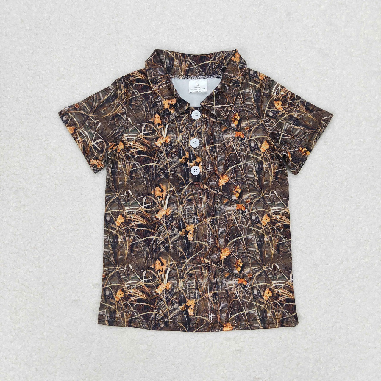Sibling ( 7-12 ) Boys Kids Short Sleeves Camo Buttons Shirt Tops RTS
