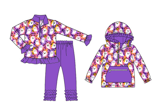 ( Moq 5 Each Style ) Baby Kids Toddler Ghost Leopard Halloween Sibling Shirt Set