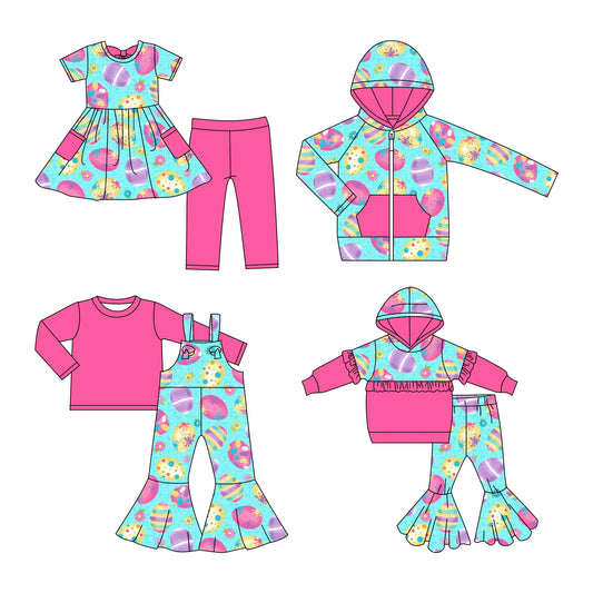 ( Moq 5 Each Style ) Baby Girls Kids Eggs Easter Sibling Hoodie Shirt Sets