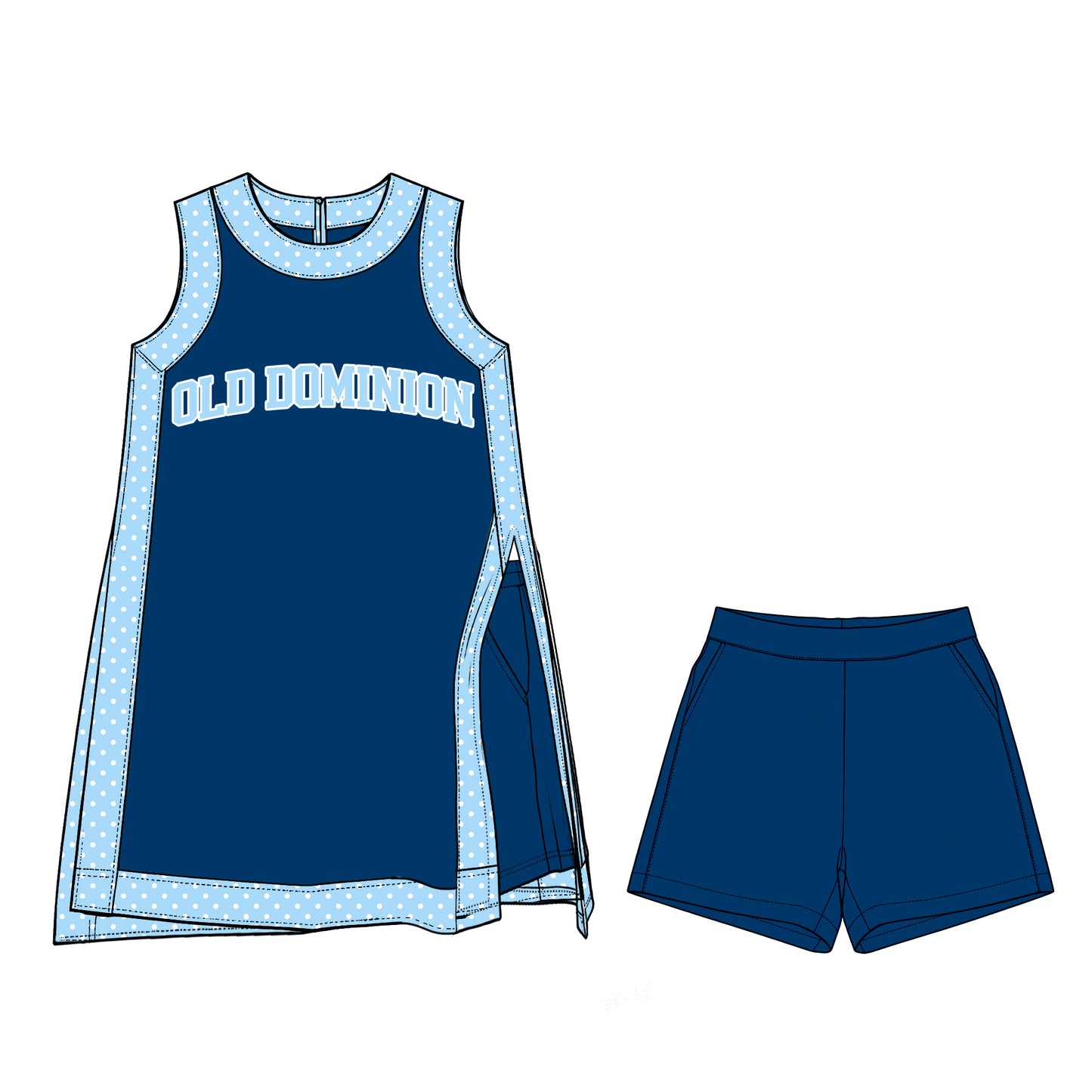 ( Moq 5 ) Baby Girls Kids Sleeveless Team Tops Shorts Team Set Clothes