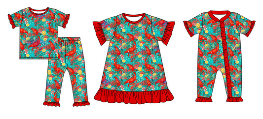 Baby Girl Short Sleeves Crawfish Sibling Romper Dress Clothes Set ( Moq 5 Each Design )11.28
