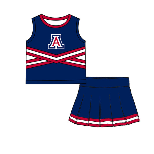 ( Moq 5 ) Baby Girls Kids Sleeveless Vest Skirt Shots Team Set Clothes
