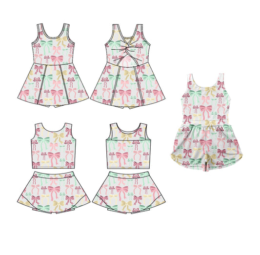 Baby Girl Sleeveless Bows Sibling Jumpsuit Dress Set ( Moq 5 Each Style ) 3.19