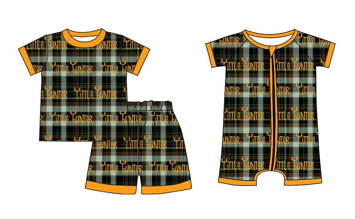 Baby Boy Short Sleeves Little Hunter Sibling Romper Set ( Moq 5 Each Style ) 12.23