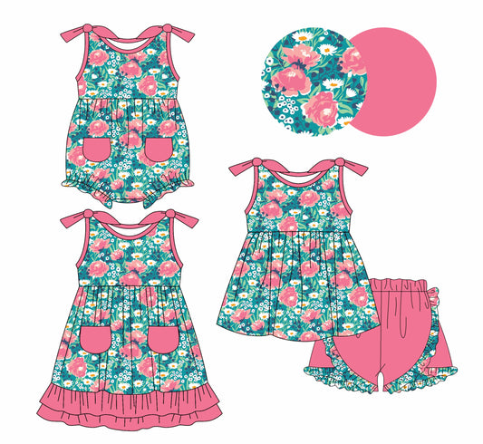 Baby Girl Straps Flower Sibling Romper Dress Set ( Moq 5 Each Style ) 1.7
