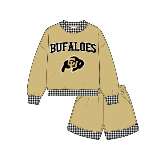 ( Moq 5 ) Baby Girls Kids Long Sleeves Shirt Shorts Team Set Clothes
