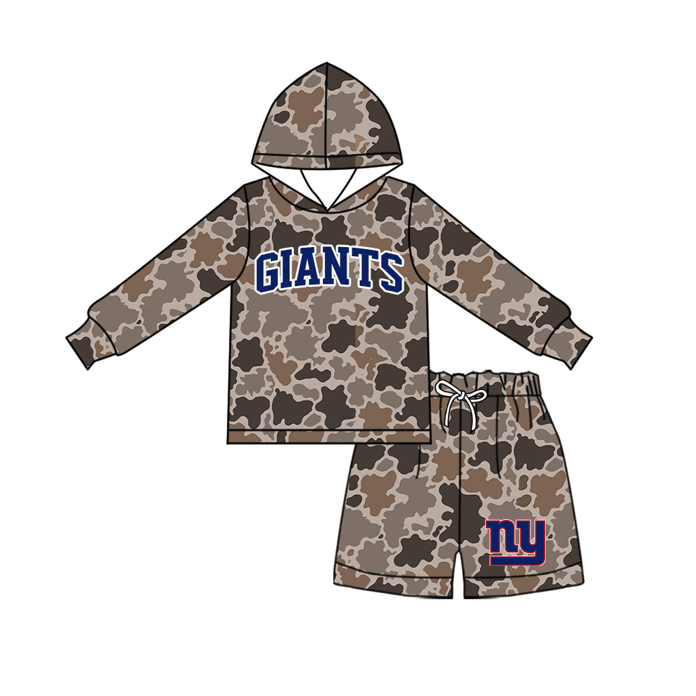 ( Moq 5 ) Baby Girls Kids Long Sleeves Hoodie Shirt Camo Shorts Team Set Clothes