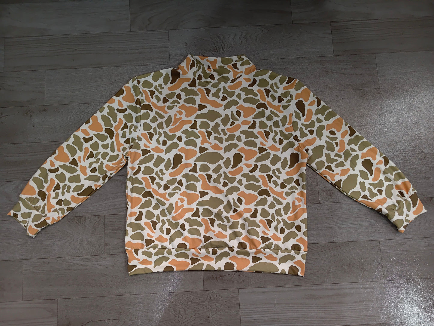 ( No moq ) Preorder Adult Women Orange Green Camo Shirt Tops Pullover Yoga Active Clothes