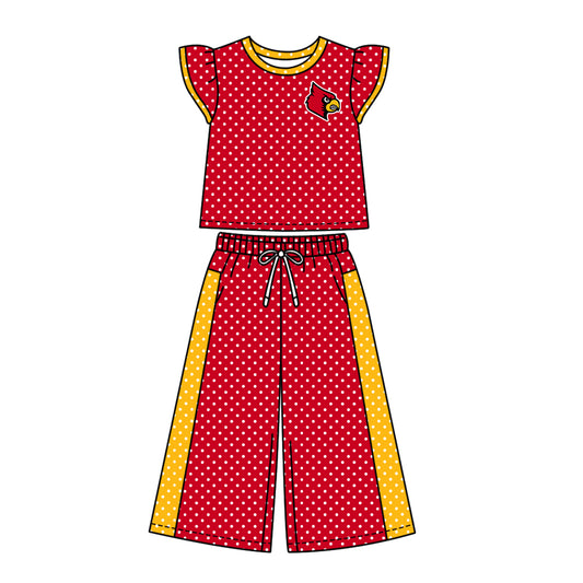 ( Moq 5 ) Baby Girls Kids Short Sleeves Shirt Pants Team Set Clothes