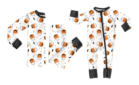 ( Moq 5 Each Style ) Baby Girl Toddler Pumpkins Halloween Sibling Romper Set