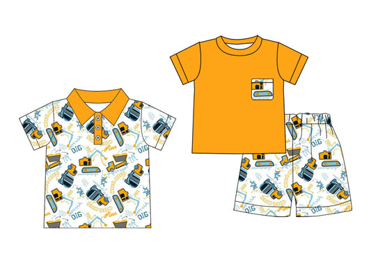 ( Moq 5 Each Style ) Baby Boy Short Sleeves Dig Sibling Shirt Set 3.31