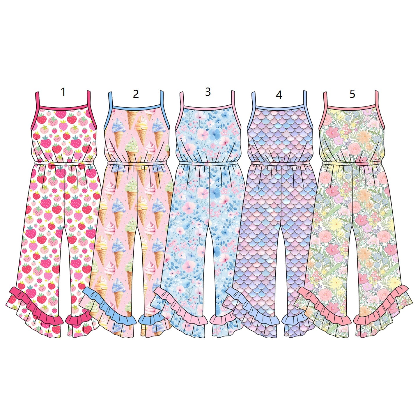 ( Moq 5 Each Style ) Sibling Baby Girls Toddler Sleeveless Summer Jumpsuits