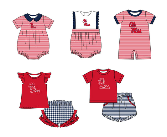 ( Moq 5 Each Style ) Baby Boys Girls Kids Red Stripes Team Sibling Rompers Sets